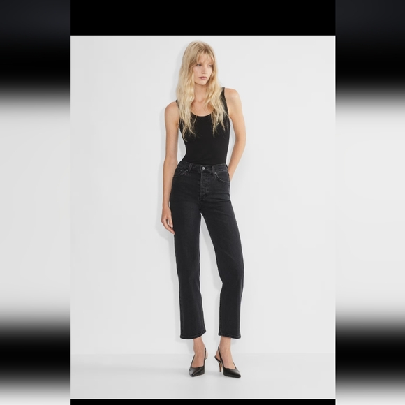 Denim Forum the arlo hi-rise straight jean- size 28 (Black Eyeliner) - Picture 1 of 6